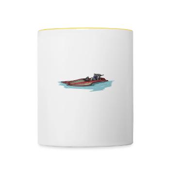 Drag Boat Racing I Drag Boat Driver Speedboat - Tasse zweifarbig - Weiß/Gelb - Vorne