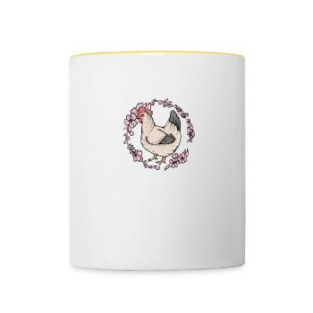 Sie ist Schönheit, sie ist Anmut, sie wird dir ins - Tasse zweifarbig - Weiß/Gelb - Vorne