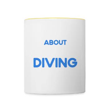Sporttauchen Geschenk Unterwasser Sporttaucher - Tasse zweifarbig - Weiß/Gelb - Vorne