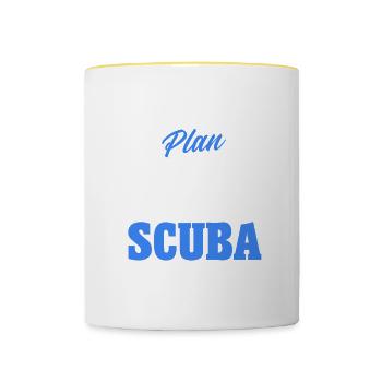 Sporttauchen Geschenk Unterwasser Sporttaucher - Tasse zweifarbig - Weiß/Gelb - Vorne