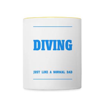 Sporttauchen Geschenk Unterwasser Sporttaucher - Tasse zweifarbig - Weiß/Gelb - Vorne