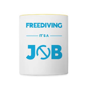 Scuba Diving Gift Underwater Scuba Diver - Contrasting Mug - white/yellow - Front