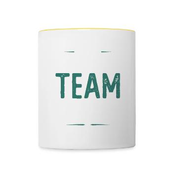 Équipe de basket-ball - Mug contrasté - blanc/jaune - Devant