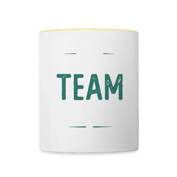 Équipe de musculation - Mug contrasté - blanc/jaune - Devant
