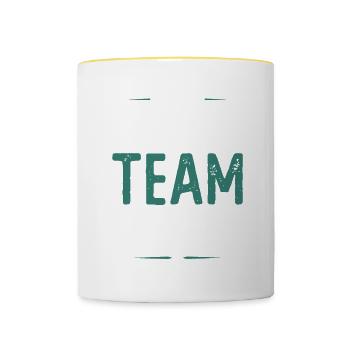 Dancing Team - Tasse zweifarbig - Weiß/Gelb - Vorne