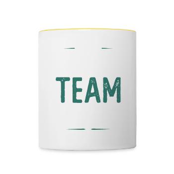 Équipe de pêche - Mug contrasté - blanc/jaune - Devant