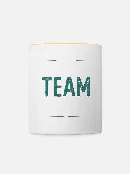 Kickboxing Team - Tasse zweifarbig - Weiß/Gelb