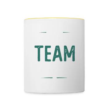 Équipe moto - Mug contrasté - blanc/jaune - Devant