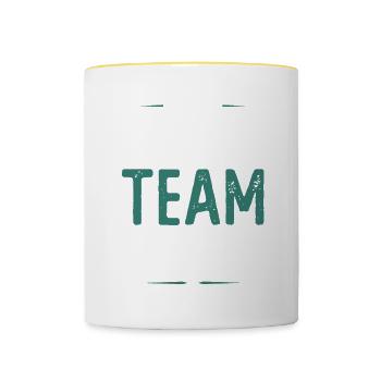 Équipe de voile - Mug contrasté - blanc/jaune - Devant