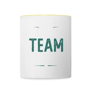 Volleyball Team - Contrasting Mug - white/yellow - Front