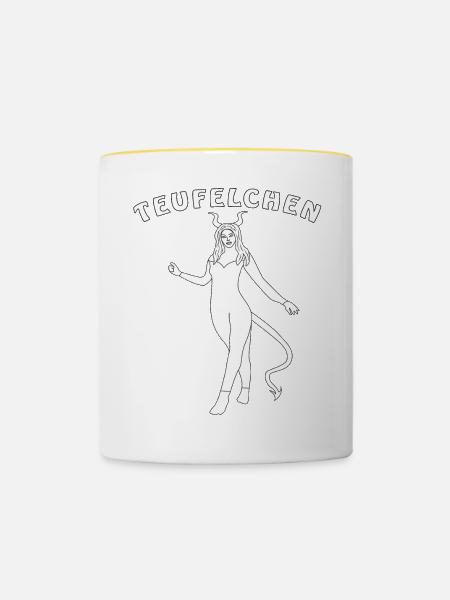 TEUFELCHEN - Tasse zweifarbig - Weiß/Gelb