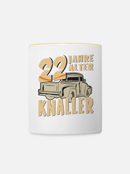 22 JAHRE ALTER KNALLER - Tasse zweifarbig - Weiß/Gelb
