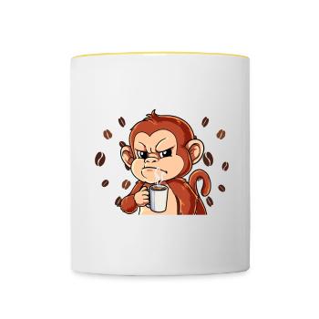 Fass mein Kaffee an und ich klatsch dich Kaffee - Tasse zweifarbig - Weiß/Gelb - Vorne