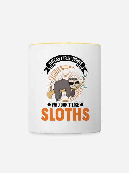 Faultier Liebhaber - Tasse zweifarbig - Weiß/Gelb