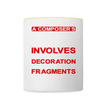 Le travail d’un compositeur, c’est la décoration de fragments 1 - Mug contrasté - blanc/jaune - Devant
