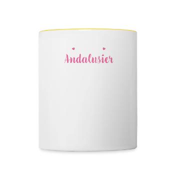 Andalusian I Pony Horse Saying Motif for Rider - Contrasting Mug - white/yellow - Front