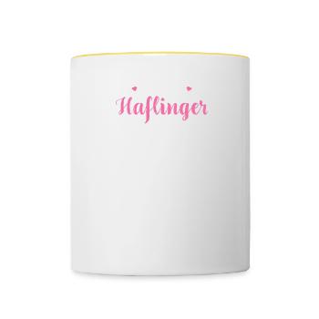 Haflinger I Pony Horse Slogan Motif for Rider - Contrasting Mug - white/yellow - Front