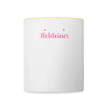 Holsteiner I Pony Horse Saying Motif for Rider - Contrasting Mug - white/yellow - Front