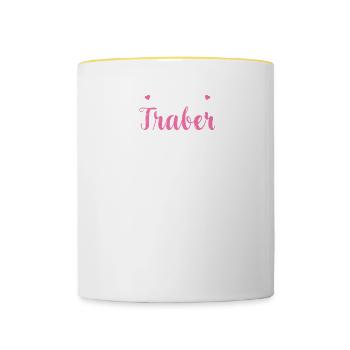 Traber I Pony Horse Saying Motif for Rider - Contrasting Mug - white/yellow - Front