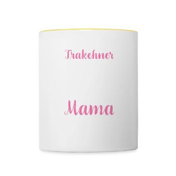 Trakehner I Pony Horse Dicton Motif pour cavalier - Mug contrasté - blanc/jaune - Devant