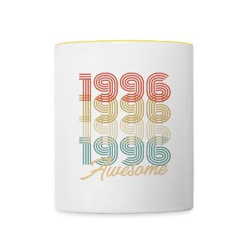 Drôle d’anniversaire génial 1996 - Mug contrasté - blanc/jaune - Devant