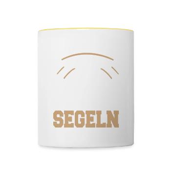 Mir reichts ich gehe Segeln Helgoland Design - Tasse zweifarbig - Weiß/Gelb - Vorne