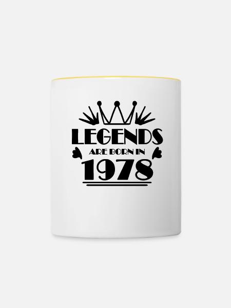 1978 - Jahrgang 1978 - Tasse zweifarbig - Weiß/Gelb