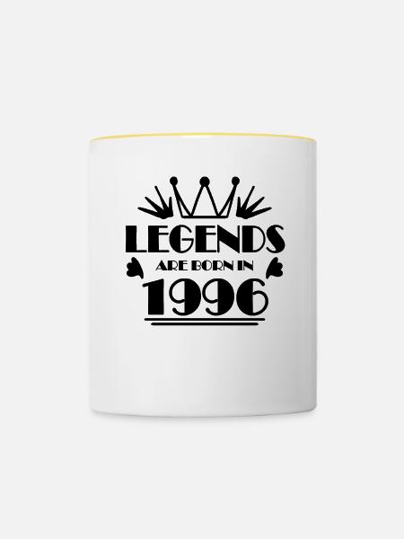 1996 - Jahrgang 1996 - Tasse zweifarbig - Weiß/Gelb