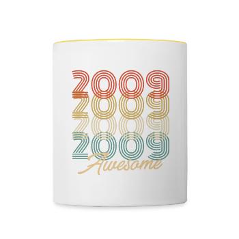 Drôle d’anniversaire génial 2009 - Mug contrasté - blanc/jaune - Devant