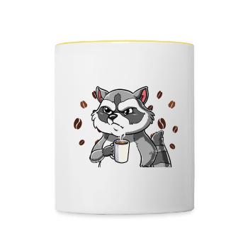 Fass mein Kaffee an und ich klatsch dich Kaffee - Tasse zweifarbig - Weiß/Gelb - Vorne