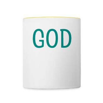 God Is Still Writing Your Story - Contrasting Mug - white/yellow - Front