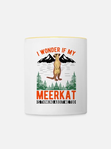 Erdmännchen Surikat Meerkat - Tasse zweifarbig - Weiß/Gelb