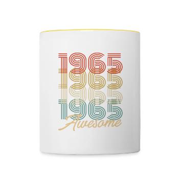 Funny Birthday Awesome 1965 - Tasse zweifarbig - Weiß/Gelb - Vorne