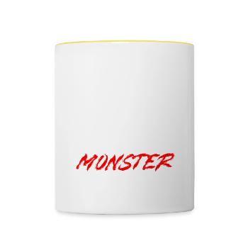 Not The Hero You Wanted, The Monster You Needed 3 - Tasse zweifarbig - Weiß/Gelb - Vorne