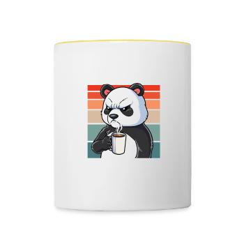 Je Déteste Les Gens Café - Mug contrasté - blanc/jaune - Devant