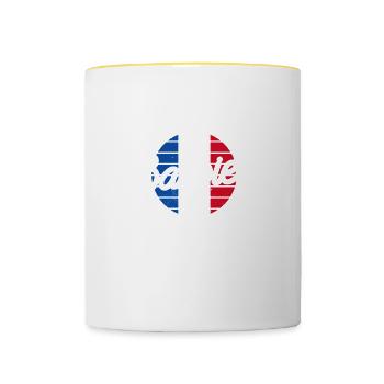 Barbier L'Homme Le Mythe La Légende Coiffure - Tasse zweifarbig - Weiß/Gelb - Vorne