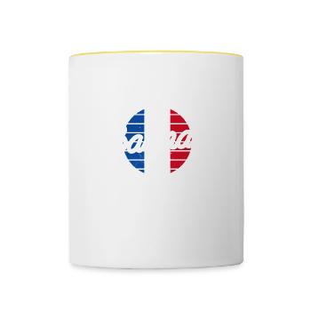 Barman L'Homme Le Mythe La Légende Bartending - Tasse zweifarbig - Weiß/Gelb - Vorne