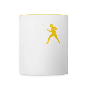 Fechten - Tasse zweifarbig - Weiß/Gelb - Vorne