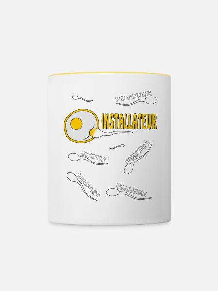 INSTALLATEUR - Tasse zweifarbig - Weiß/Gelb