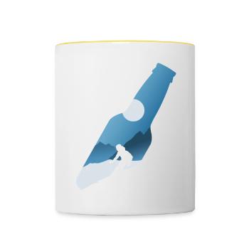 Apres Ski Beer Skiing Mountains Ski - Contrasting Mug - white/yellow - Front