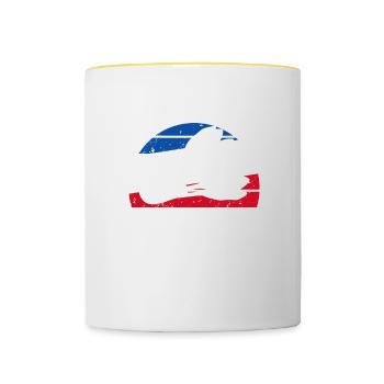 Je Peux Pas J'ai Bad Badminton - Tasse zweifarbig - Weiß/Gelb - Vorne