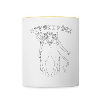 ENGEL TEUFEL GUT UND BÖSE - Tasse zweifarbig - Weiß/Gelb - Vorne