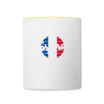 Forgeron L'Homme Le Myte La Légende Forge - Mug contrasté - blanc/jaune - Devant