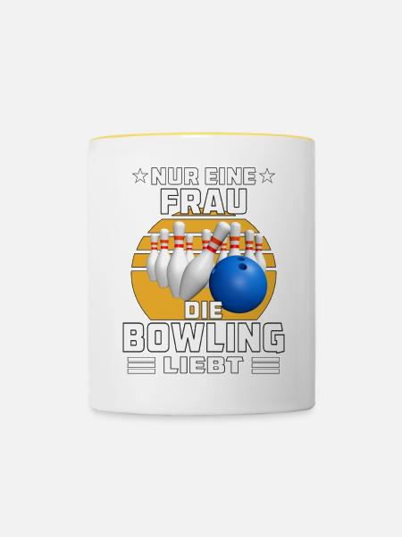 FRAU DIE BOWLING LIEBT - Tasse zweifarbig - Weiß/Gelb
