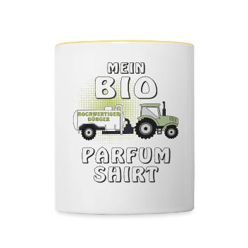 MEIN BIO PARFUM SHIRT - Tasse zweifarbig - Weiß/Gelb - Vorne
