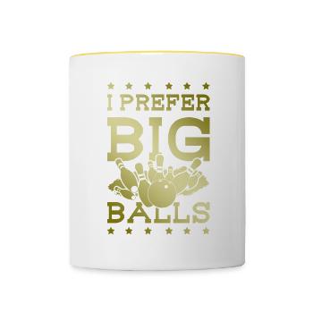 Big Balls Bowling - Tasse zweifarbig - Weiß/Gelb - Vorne