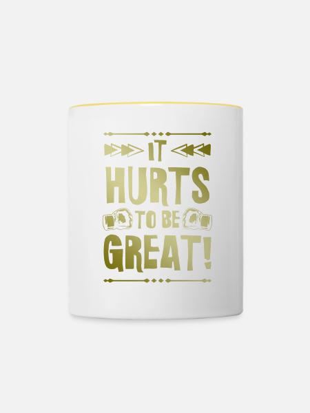 Mma Mixed matrial arts - Tasse zweifarbig - Weiß/Gelb