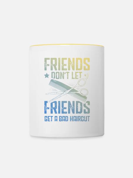 Barber Freunde - Tasse zweifarbig - Weiß/Gelb