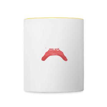 Je Suis Allé Dehors Un Fois Les Graphismes Etaient - Mug contrasté - blanc/jaune - Devant