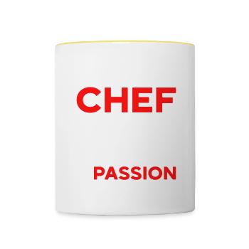 Chef Quote Gift Funny Chef - Contrasting Mug - white/yellow - Front